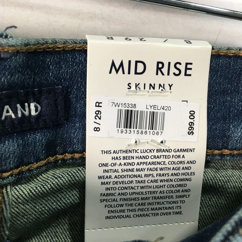 Lucky Brand Mid Rise Skinny Fit Sweet Jean, Women's Size 8/29R - Blue - Picture 8 of 15
